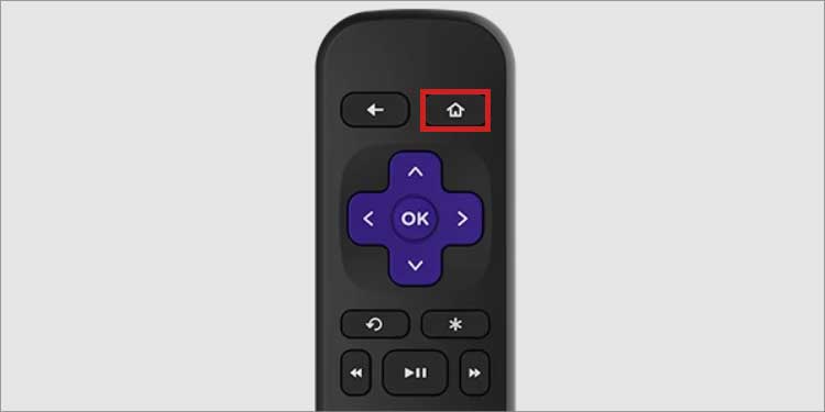 home button on roku