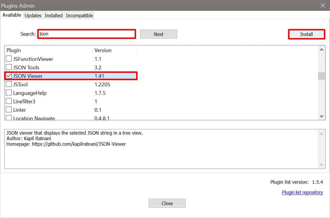 install-json-viewer-on-notepad++