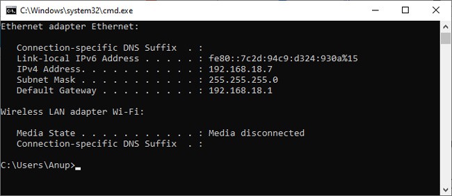 ipconfig-ethernet-adapter