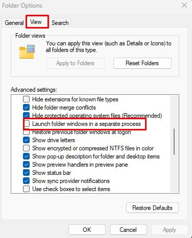 launch folder windows in seperate process