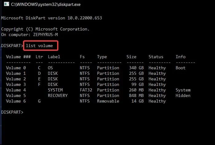 list-vol-cmd