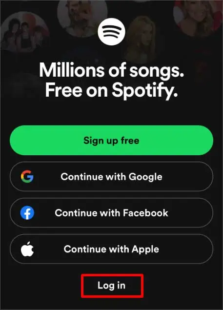 log-in-option-on-spotify
