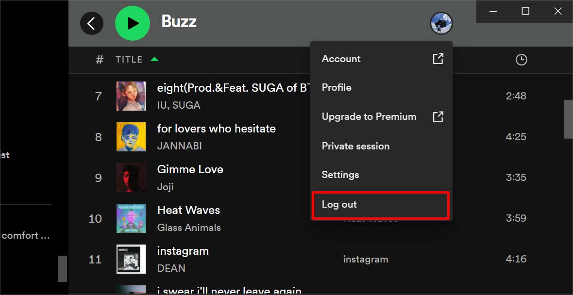 log-out-option-on-spotify
