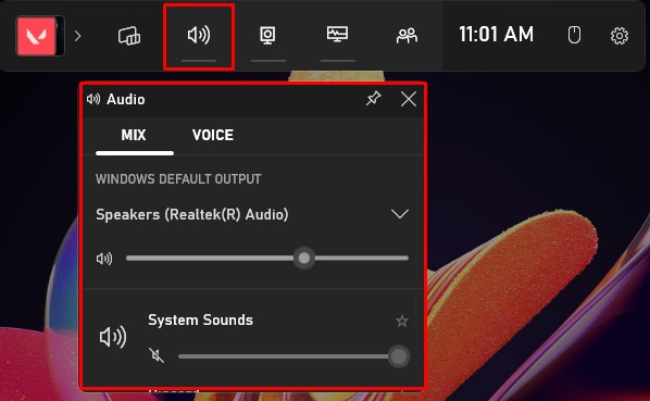 manage audio game bar