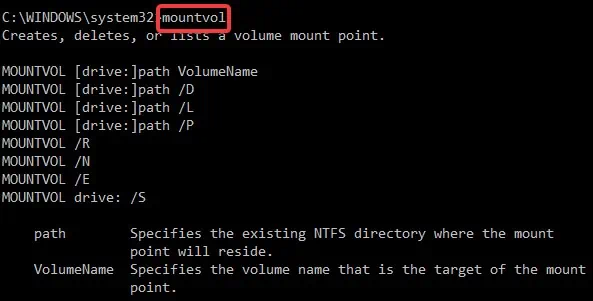 mountvol-command