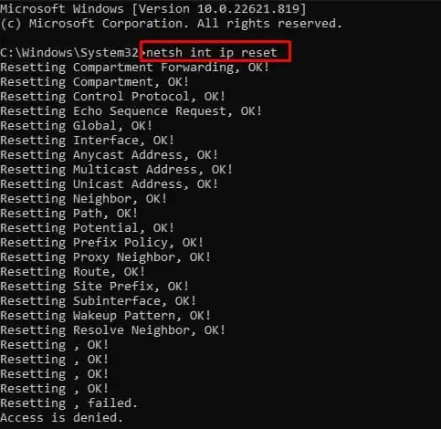 netsh-int-ip-reset-microsoft-not-access-internet