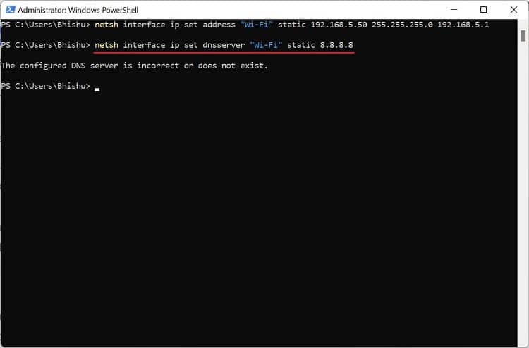 netsh interface ip set dnsserver