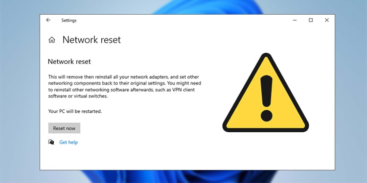 network reset not working