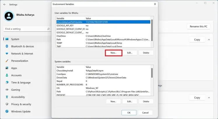 new-button-under-user-variables
