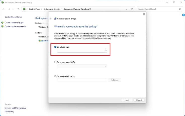 on a hard disk