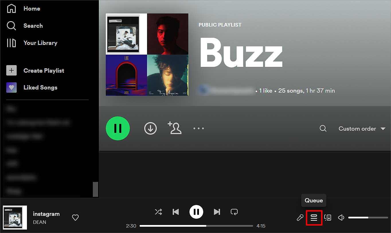 open-queue-list-on-spotify