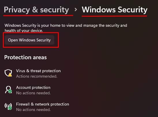 open windows security microsoft store no internet access