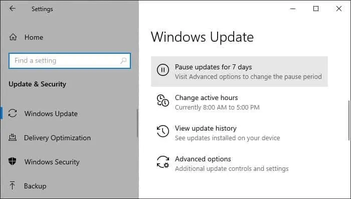 12 Ways to Fix "We Couldn’t Complete the Updates Undoing Changes" Error 34 pause-updates-7-days