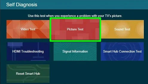 picture-test on tv