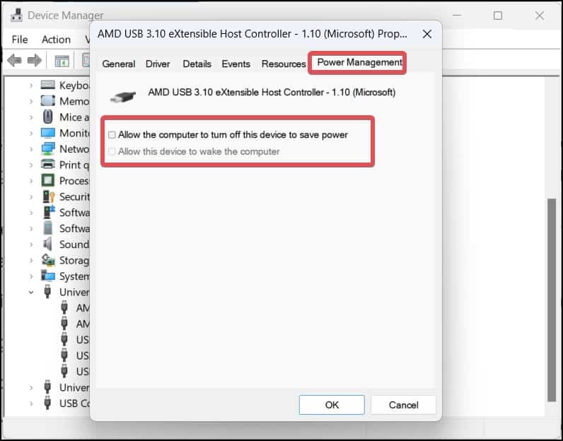 power management settings