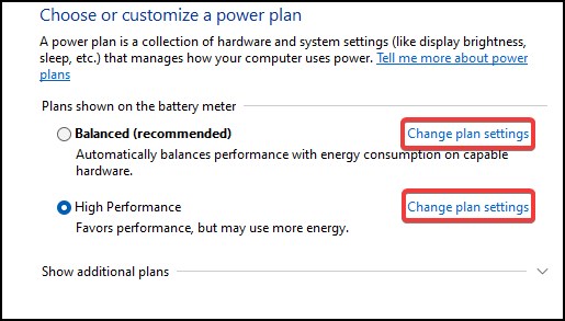 power plan change