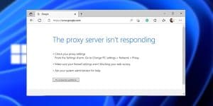 proxy server isnt responding