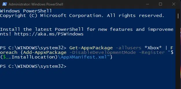 reinstall-xbox-services-and-app-game-bar-not-working