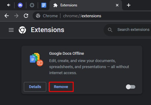 remove extension