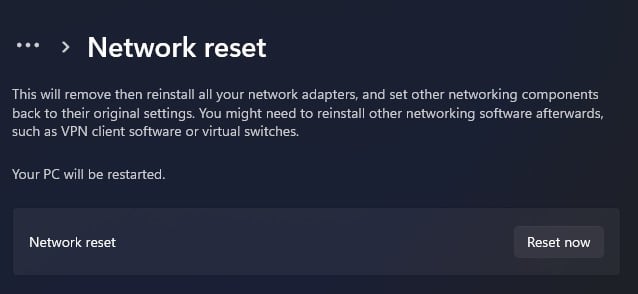 reset now laptop disconnecting router