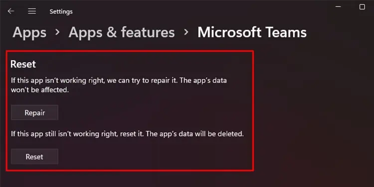 reset-teams-app