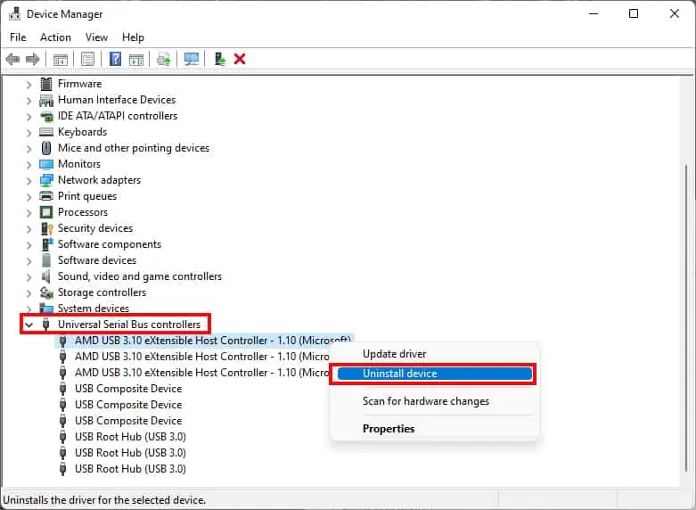 Kindle Fire Not Showing Up on Windows? 9 Ways to Fix it 58 right-click-on-each-USB-controller-and-choose-Uninstall