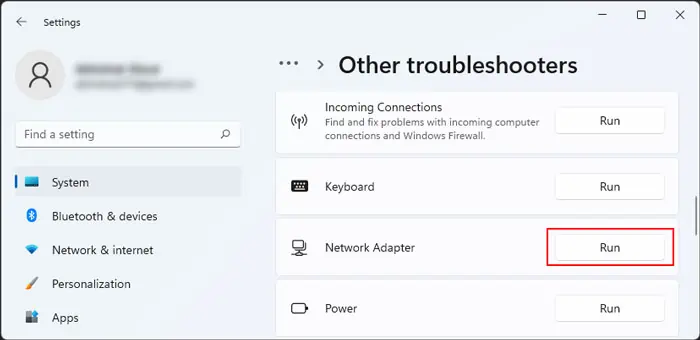 run-network-troubleshooter