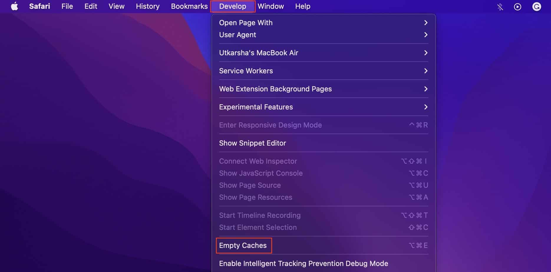 safari-empty-cahce