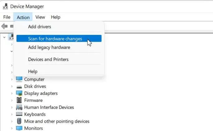 9 Ways to Fix if Laptop Won’t Shutdown on Windows 28 scan-for-hardware-changesss