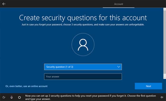 security-question-windows-installation