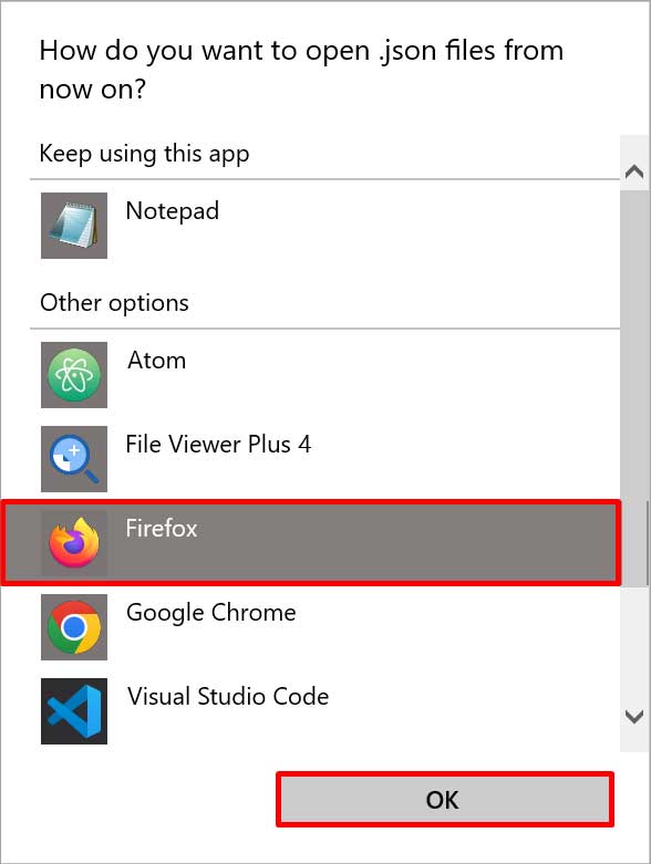 select-firefox-and-click-ok