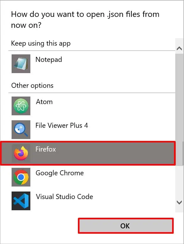 select-firefox-and-click-ok