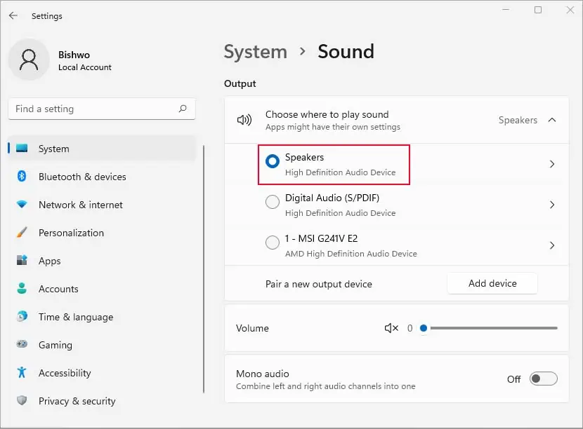 selecting-default-speaker