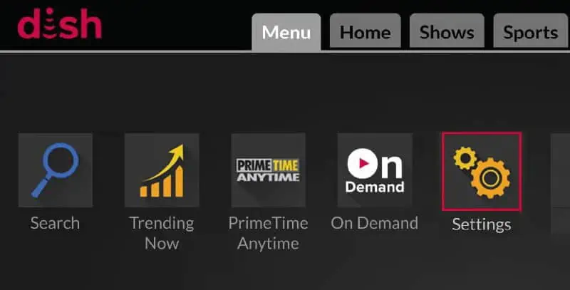 settings-on-dish-receiver