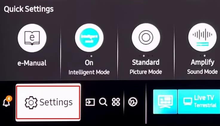 settings on samsung tv