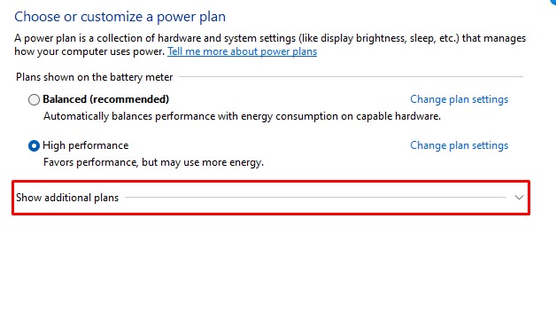 show additional plan ultimate performance mode