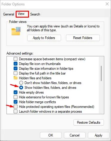 show-hidden-files-and-unhide-system-files