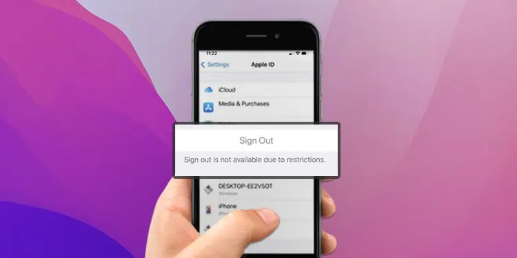 [Solved] Sign Out is Not Available Due to Restrictions