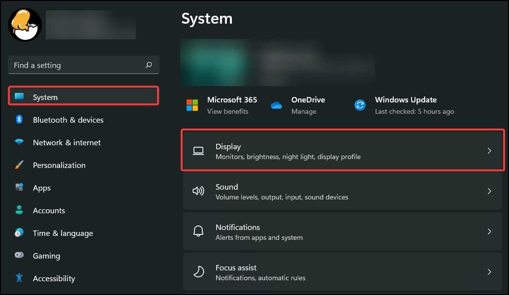 system setting