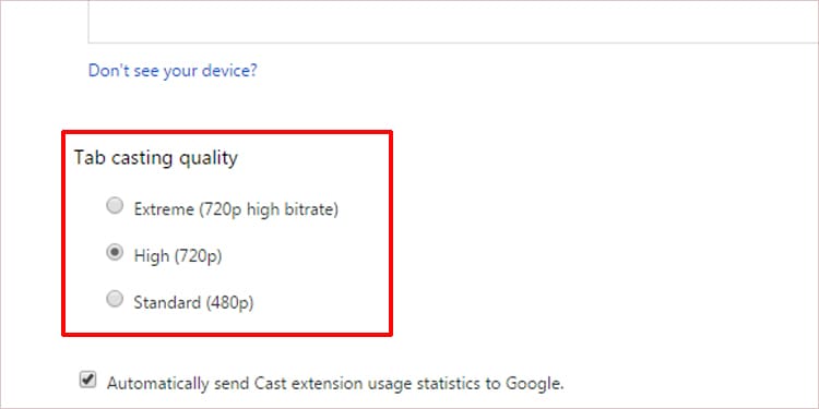 10 Ways to Fix a Chromecast That Keeps Buffering 5 tab-casting-quality-in-chromecast