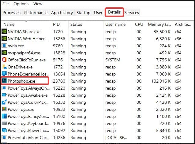 taskmanager details