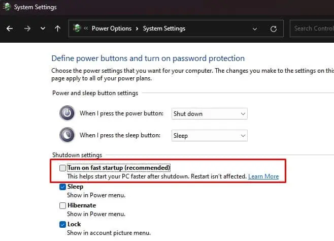 Computer Freezes on Startup - How to Fix It? 38 turn-off-fast-startup