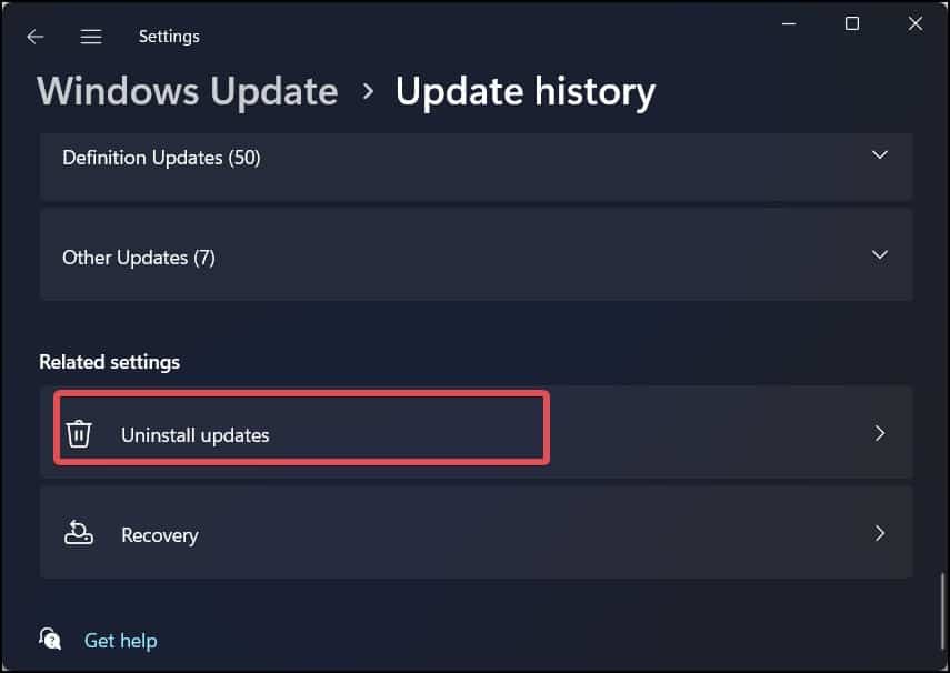 unintsall updates