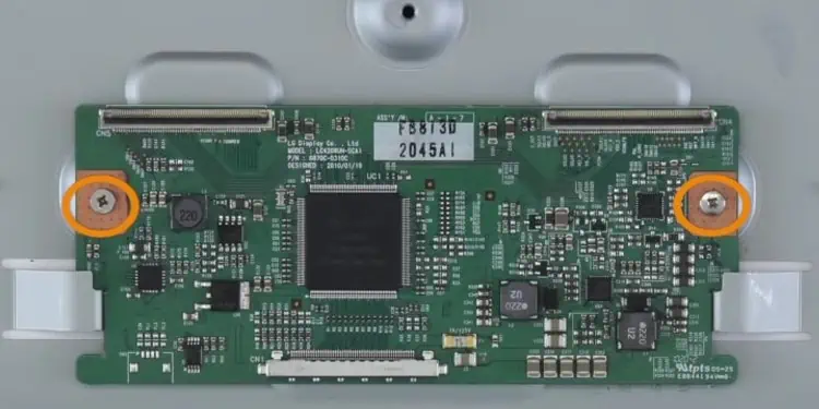 How to Fix Color Distortion on TV 37 unscrew-tcon-board-from-chassis-of-tv
