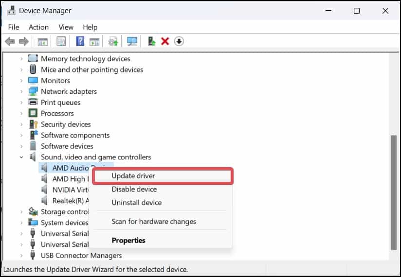 update audio driver