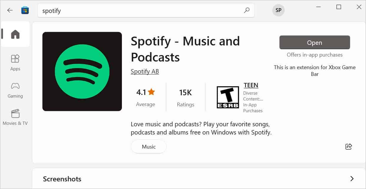 update-spotify-from-msstore