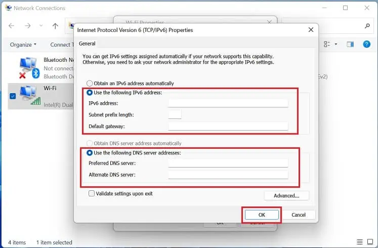 use-following-ip-and-dns-in-ipv6