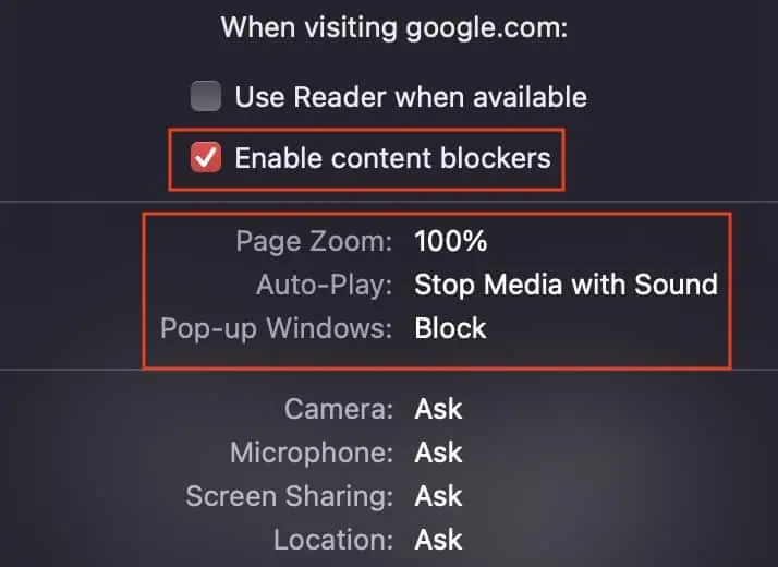 webpage-settings