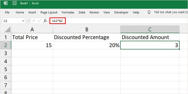 Calculate Amount Excel