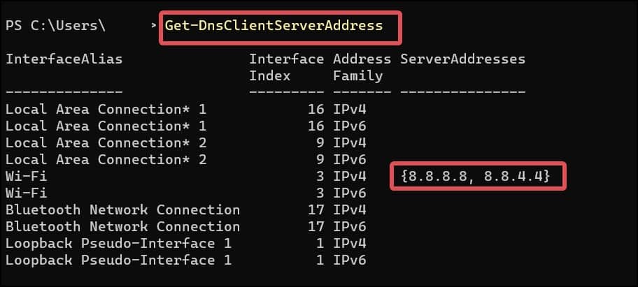 Check DNS using powershell